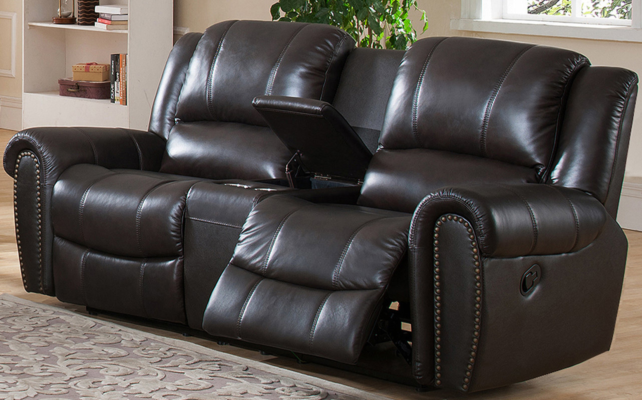 Amax Charlotte Leather Reclining Sofa & Reviews Wayfair